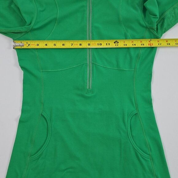 Lululemon Star Runner Pullover 1/2 Zip Top Green Bean Stretch Thumbholes Size 8 - Picture 13 of 16